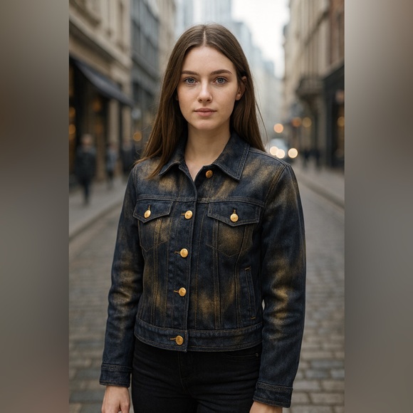 Wilsons Leather Jackets & Blazers - Wilson’s Maxima Suede Leather Blue and Gold Jean Jacket. Small. Rare! Vintage!